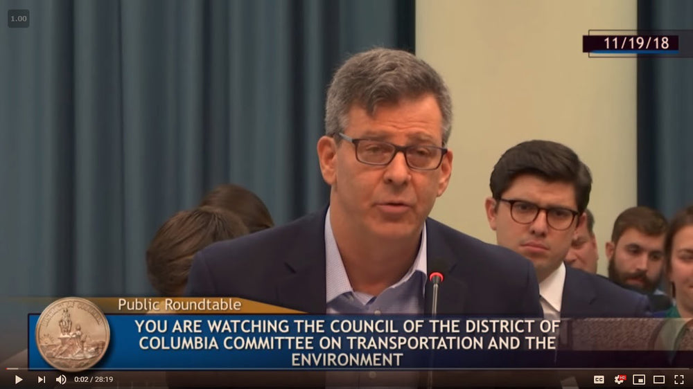 Screenshot of a video recording of the Council of the District of Columbia Committee on Transportation and the Environment